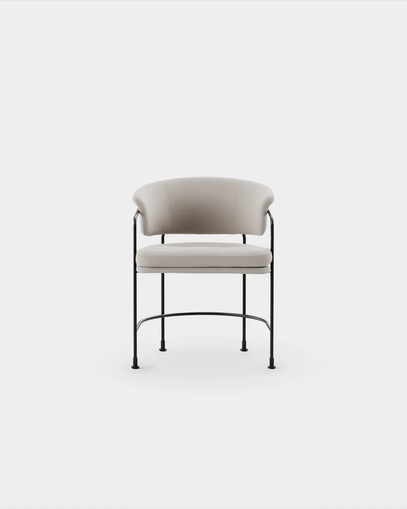 Astro Armchair van Massproductions in Kirkby Design – Smooth III 35 Porcini, Black – productfoto