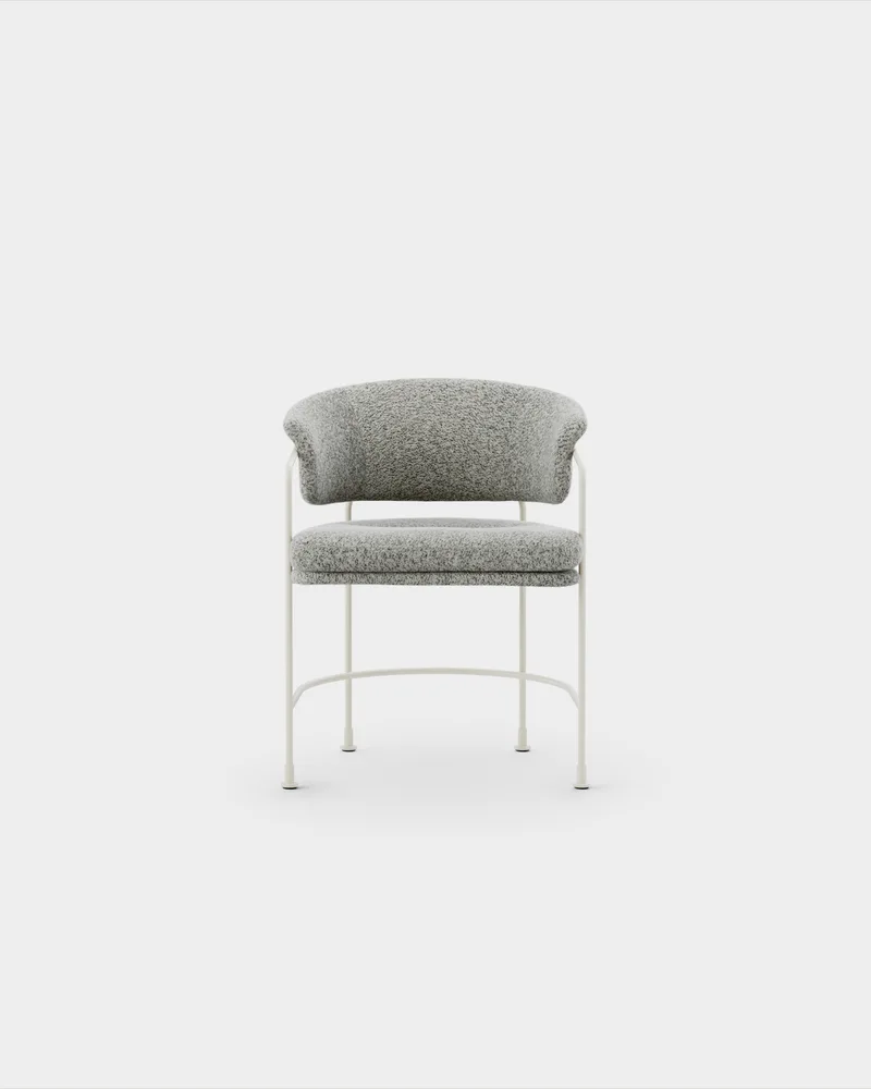 Astro Armchair van Massproductions in Kirkby Design – Spiral 23 Monochrome, Ivory – productfoto