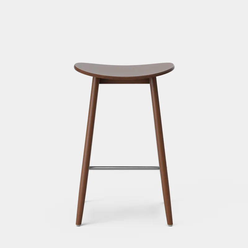 Icha Bar Stool by Massproductions in Walnut Stained Beech, 650 mm – product photo