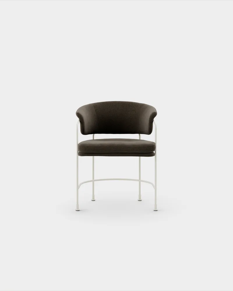 Astro Armchair by Massproductions in Romo – Linara 90 Espresso, Ivory – product photo