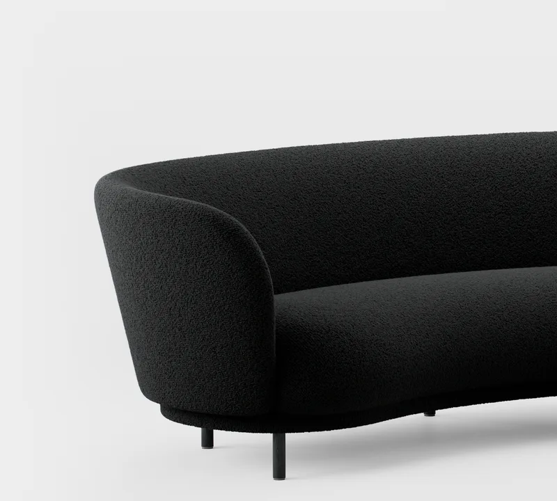 Dandy 3 Seater Sofa von Massproductions in Black Stained Oak/Bute – Storr Coal – Produktfoto