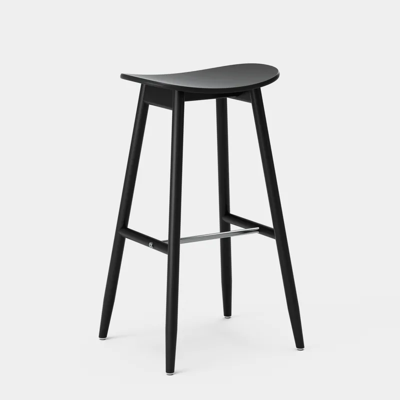 Icha Bar Stool by Massproductions in Black Stained Oak, 750 mm – product photo