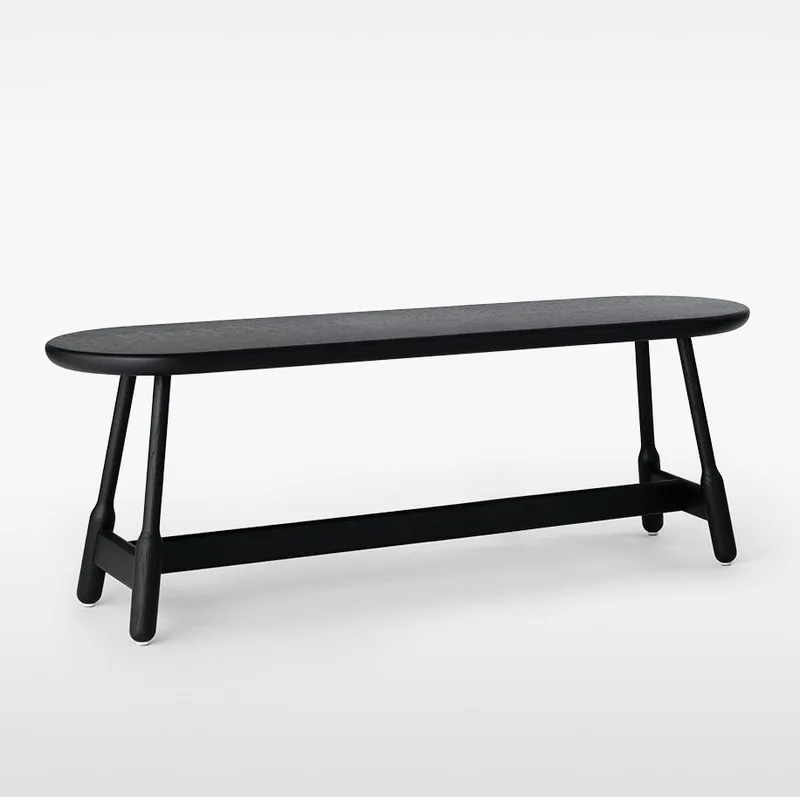 Albert Bench - L1600 by Massproductions in Black Stained Ash – product photo 3 of 3