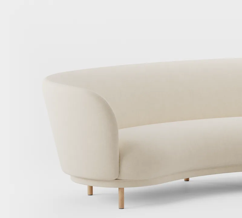 Dandy 3 Seater Sofa von Massproductions in Natural Oak/Kvadrat – Hallingdal 65 100 – Produktfoto