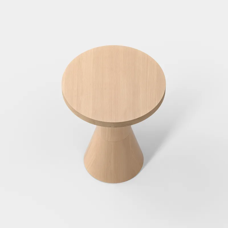 Draft Side Table H480 van Massproductions in Natural Beech – productfoto