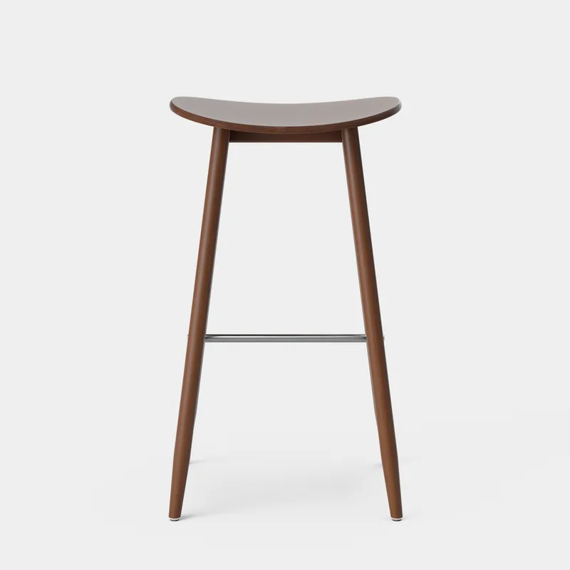 Icha Bar Stool by Massproductions in Walnut Stained Beech, 750 mm – product photo