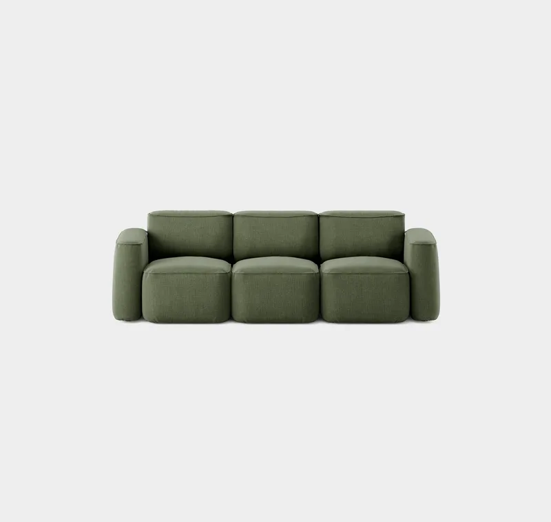 Patch 3-Seater Slim by Massproductions in Romo – Linara 100 Tarragon – product photo 2 of 2