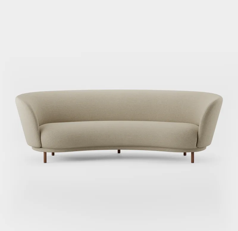 Dandy 3 Seater Sofa von Massproductions in Walnut Stained Beech/Sahco – Ecriture 240 – Produktfoto