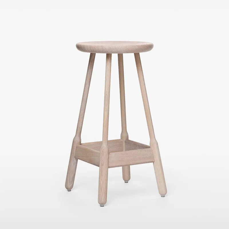 Albert Bar Stool H740 by Massproductions in White Oiled Oak – product photo 2 of 2