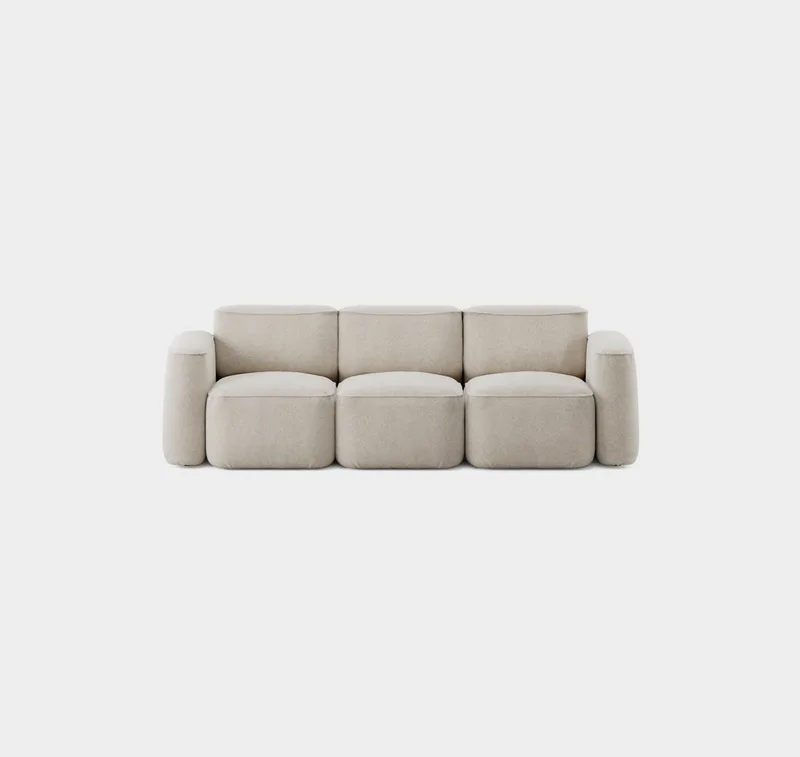 Patch 3-Seater Slim von Massproductions in Kirkby Design – Spiral 21 Chalk – Produktfoto 2 von 2