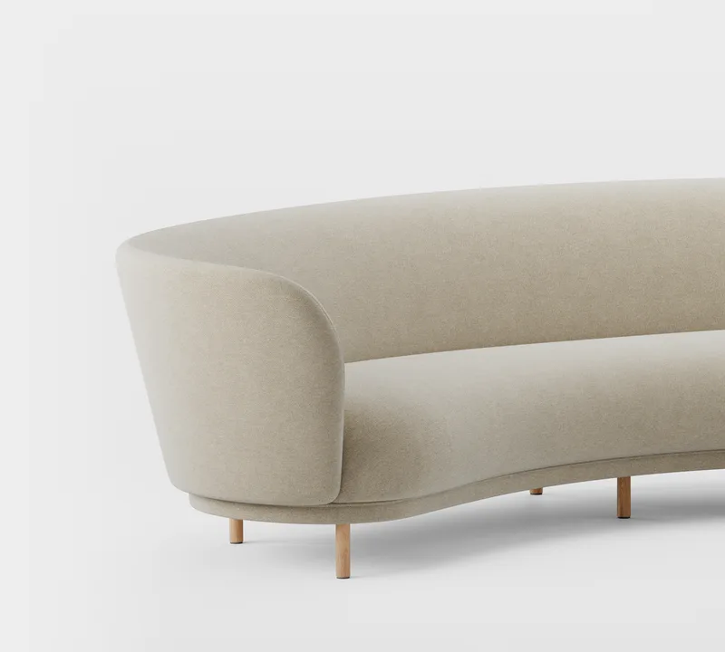 Dandy 4 Seater Sofa van Massproductions in Natural Oak/Kvadrat – Hallingdal 65 220 – productfoto