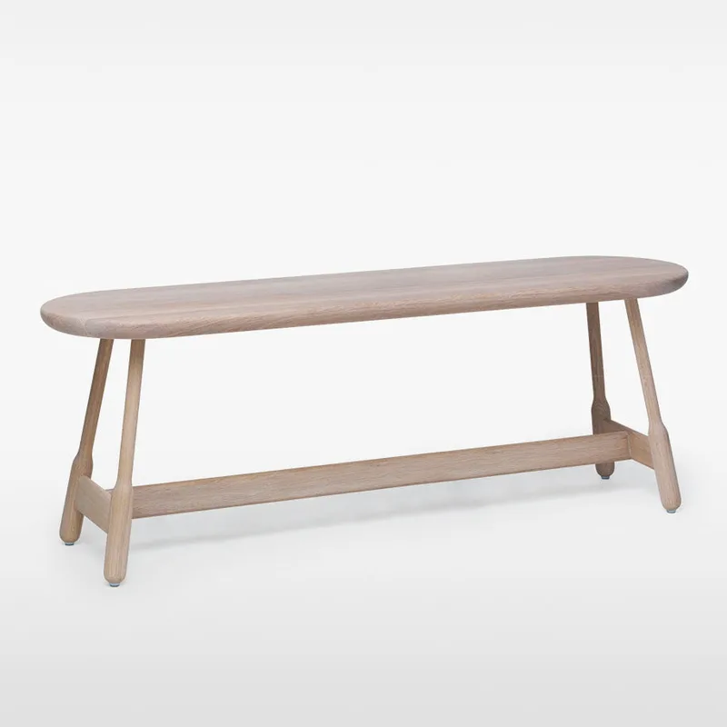 Albert Bench - L1600 by Massproductions in White Oiled Oak – product photo 3 of 3