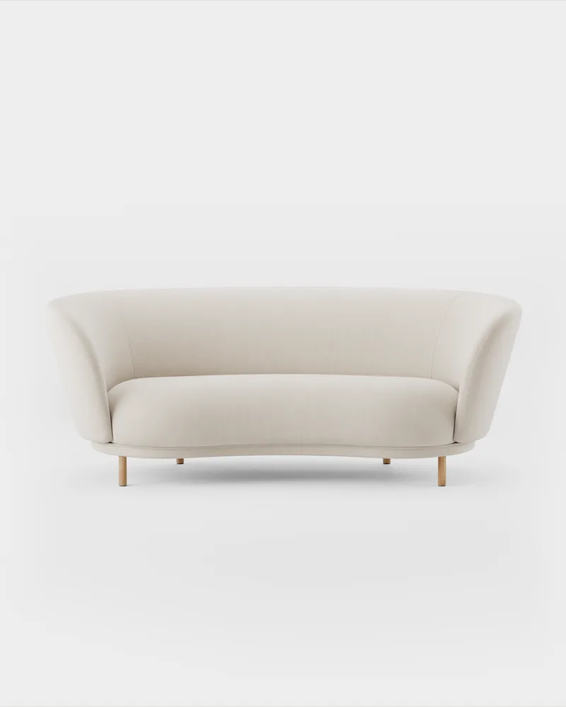 Dandy 2 Seater Sofa van Massproductions in Natural Oak/Romo – Linara 05 Porridge – productfoto