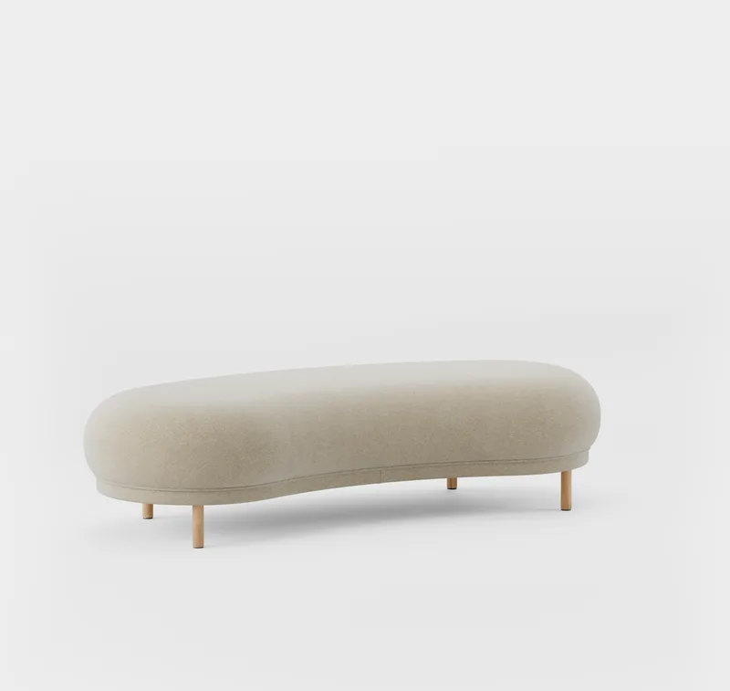 Dandy Ottoman von Massproductions in Natural Oak/Kvadrat – Hallingdal 65 220 – Produktfoto