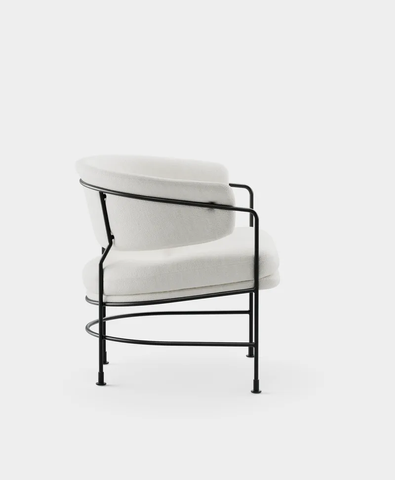 Astro Club Chair by Massproductions in Sahco – Ecriture 100, Black – product photo