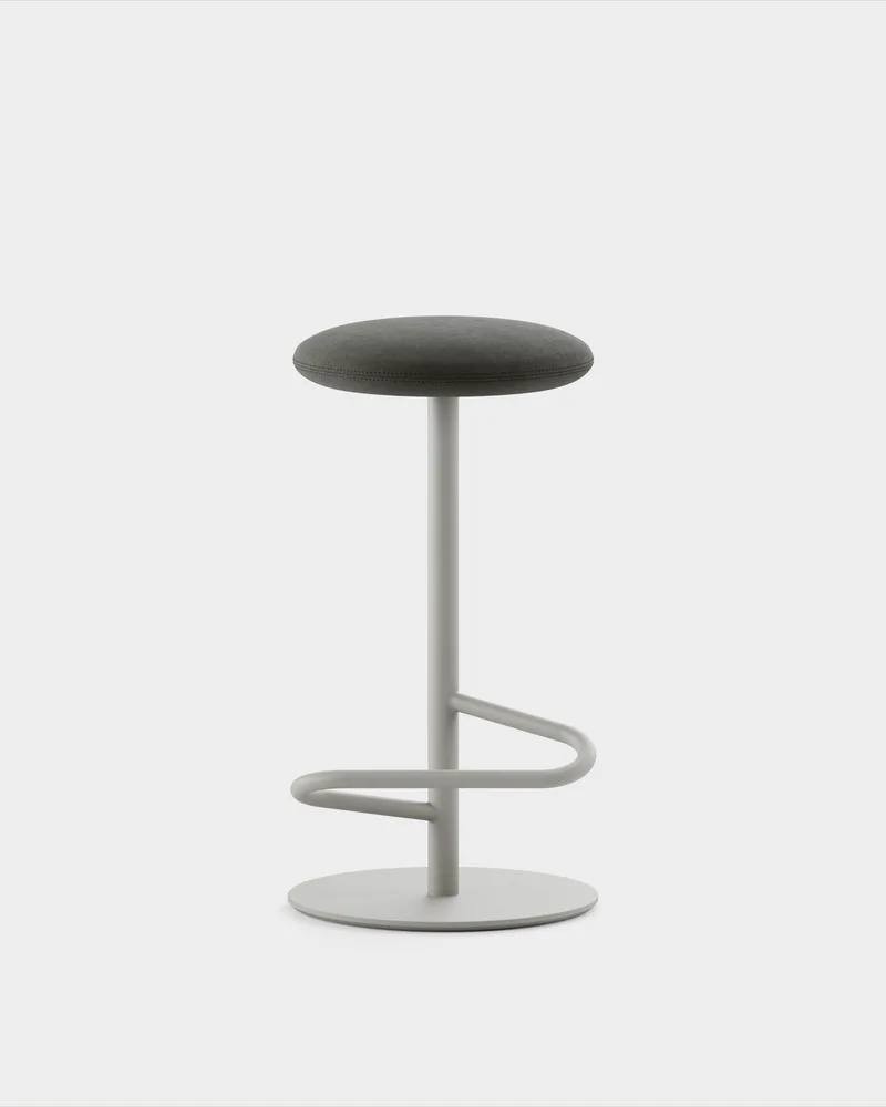 Odette Bar Stool H700 by Massproductions in Gabriel – Comfort+ 61013, Stone Grey – product photo