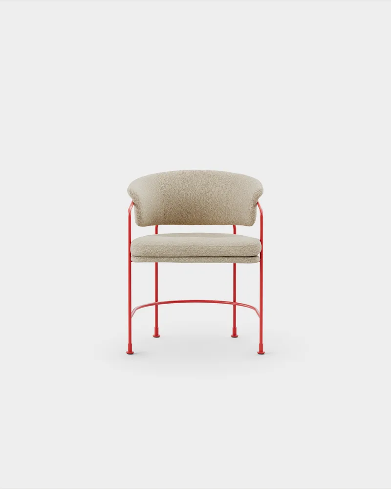 Astro Armchair by Massproductions in Sahco – Nalia – 220, Pure Red – product photo