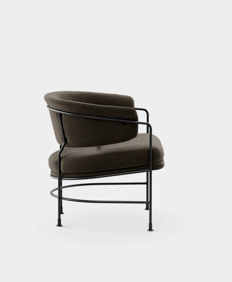 Astro Club Chair van Massproductions in Romo – Linara 90 Espresso, Black – productfoto