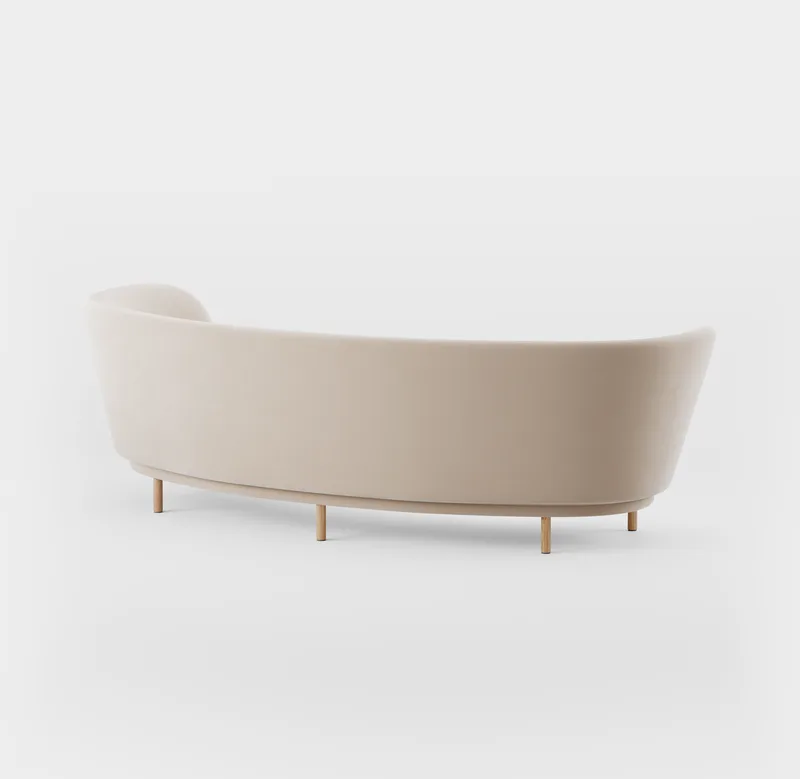 Dandy 3 Seater Sofa by Massproductions in Natural Oak/Villa Nova – Atlantis 52 Alabaster – product photo