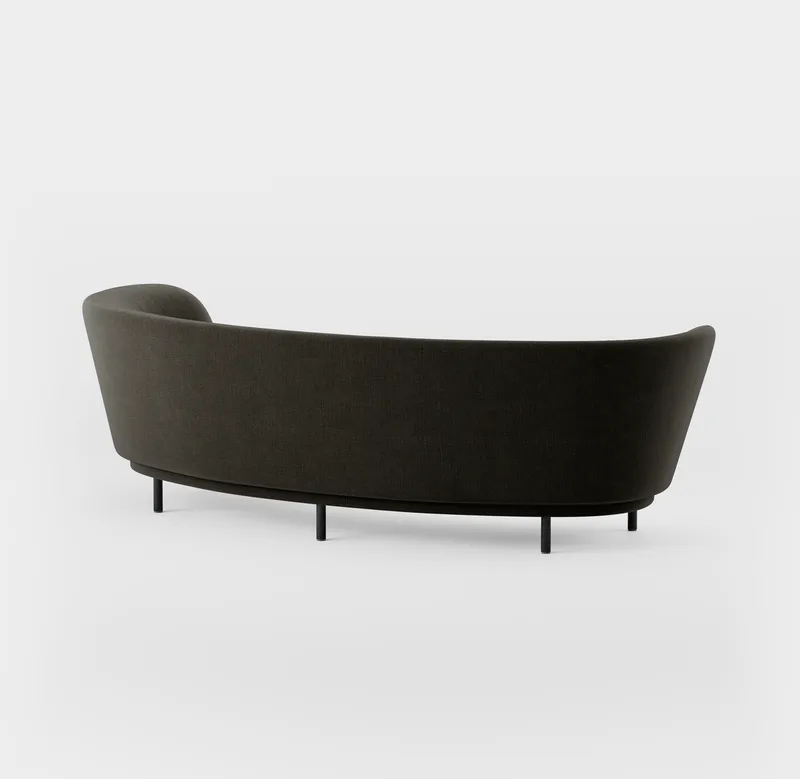 Dandy 3 Seater Sofa von Massproductions in Black Stained Oak/Romo – Linara 90 Espresso – Produktfoto