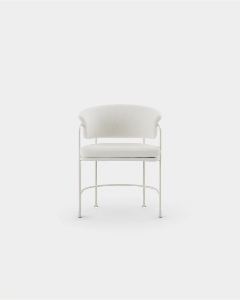 Astro Armchair by Massproductions in Sahco – Ecriture 100, Ivory – product photo