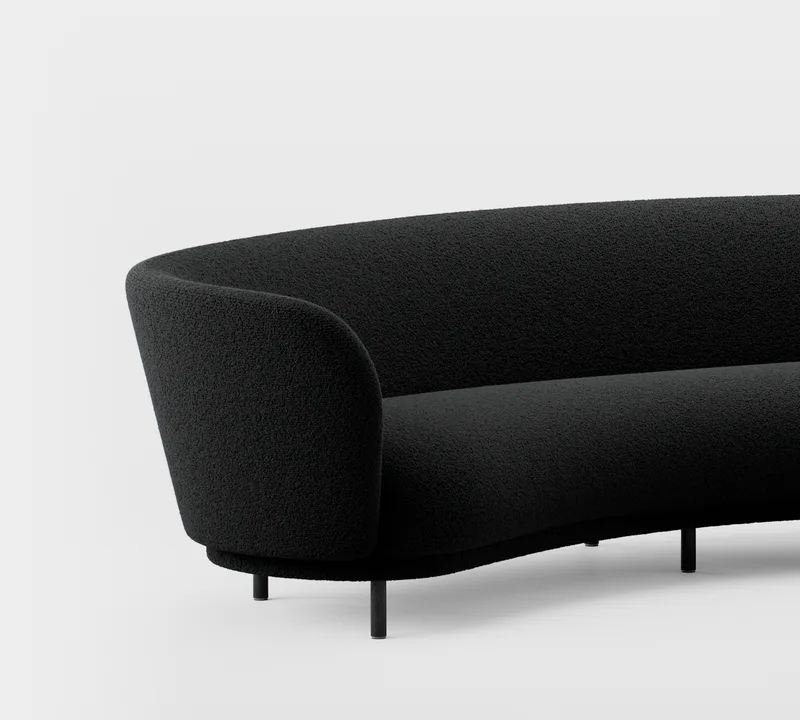 Dandy 4 Seater Sofa van Massproductions in Black Stained Oak/Bute – Storr Coal – productfoto