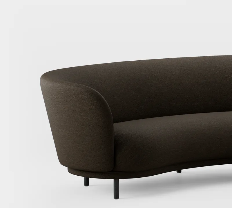 Dandy 3 Seater Sofa by Massproductions in Black Stained Oak/Sahco – Ecriture 380 – product photo