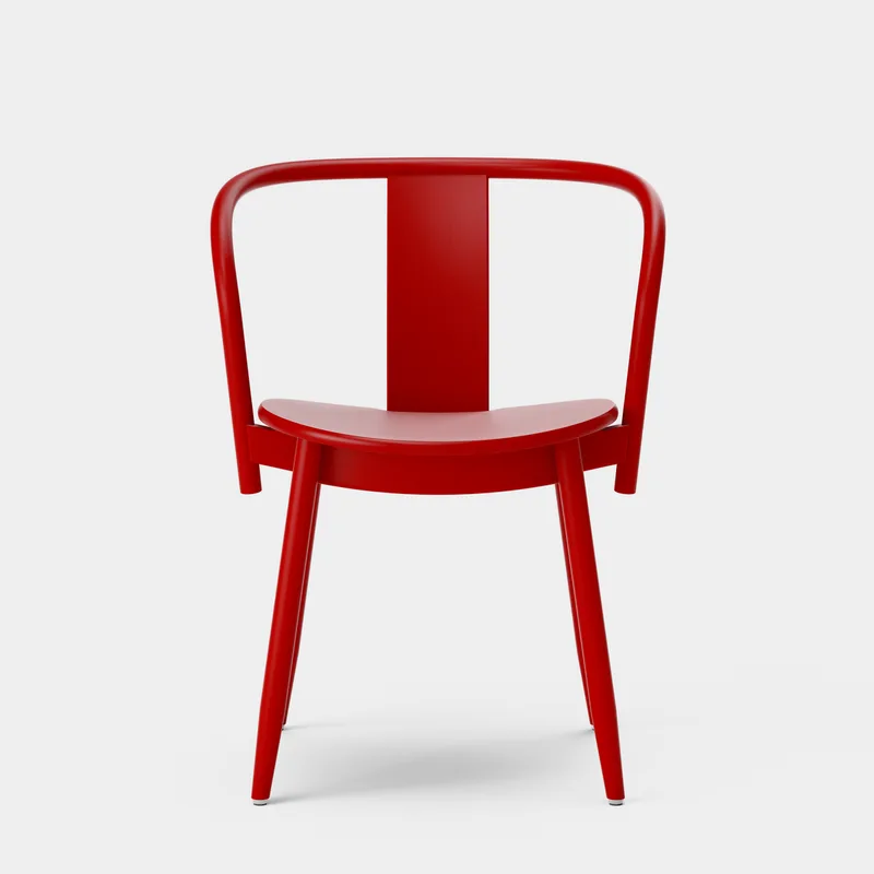 Icha Chair van Massproductions in Red Lacquered Beech – productfoto