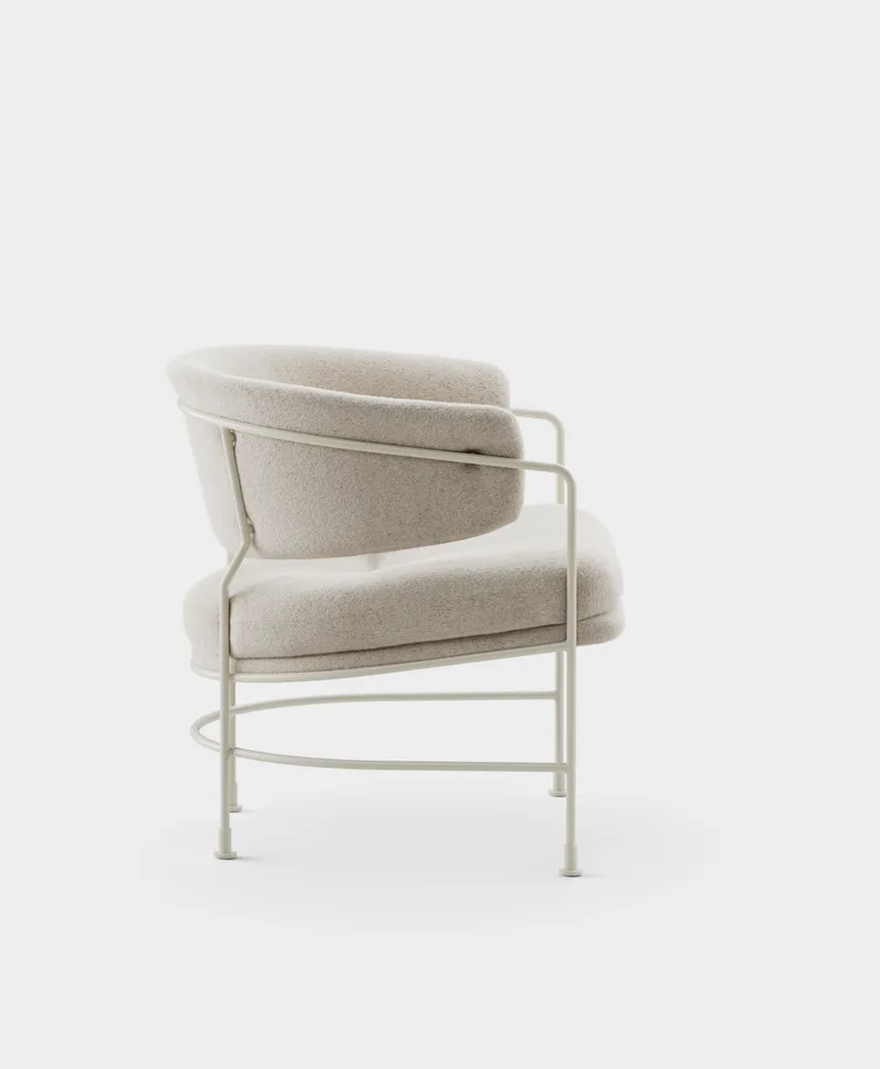 Astro Club Chair van Massproductions in Kirkby Design – Spiral 21 Chalk, Ivory – productfoto