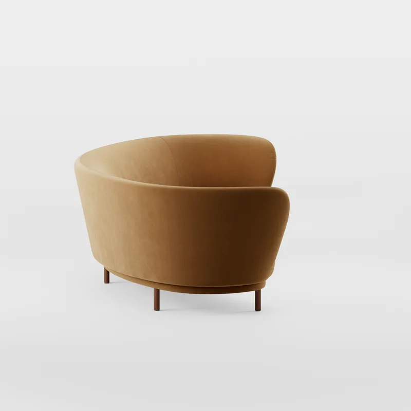 Dandy 4 Seater Sofa by Massproductions in Walnut Stained Beech/Villa Nova – Atlantis 91 Cumin – product photo