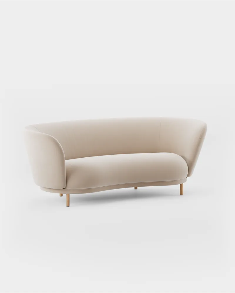 Dandy 2 Seater Sofa de Massproductions en Natural Oak/Villa Nova – Atlantis 52 Alabaster – photo du produit