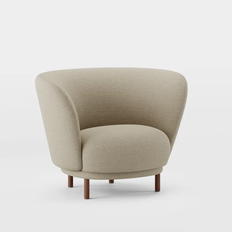 Dandy Armchair by Massproductions in Walnut Stained Beech/Sahco – Ecriture 240 – product photo