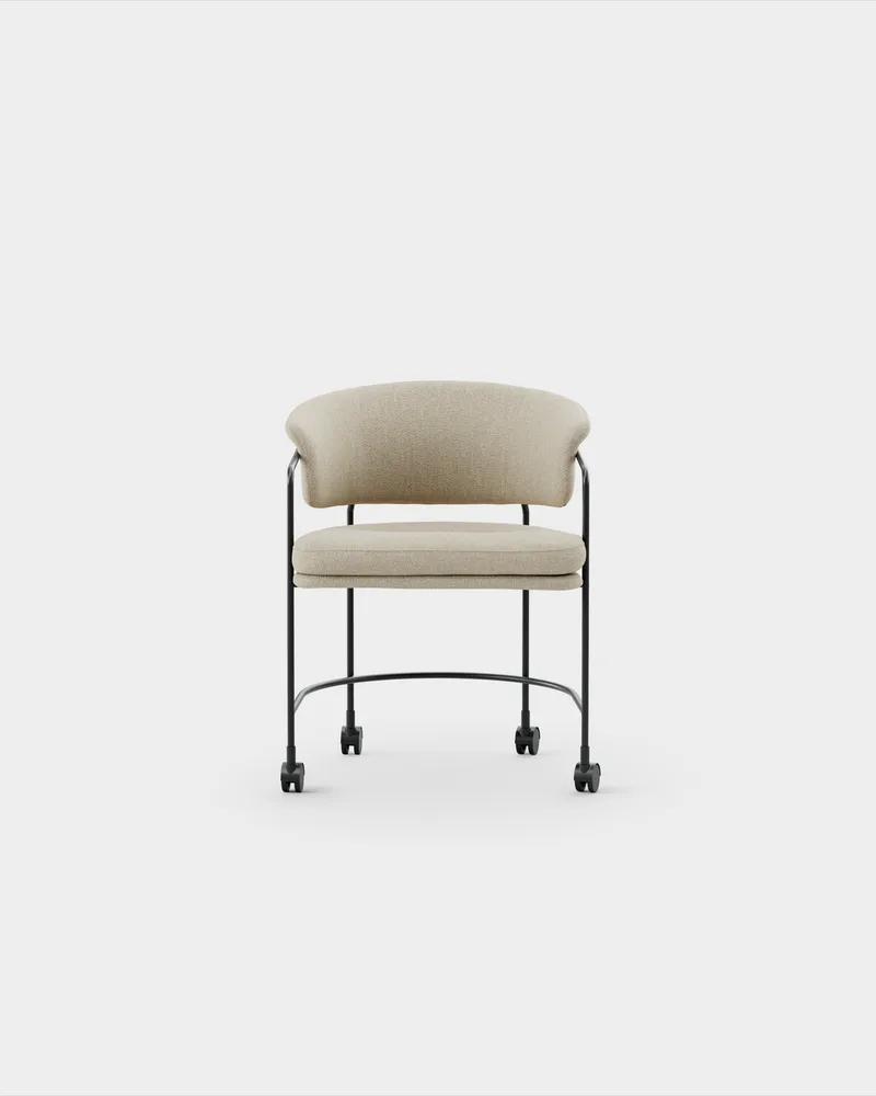 Astro Armchair w Castors von Massproductions in Sahco – Ecriture 240, Black – Produktfoto