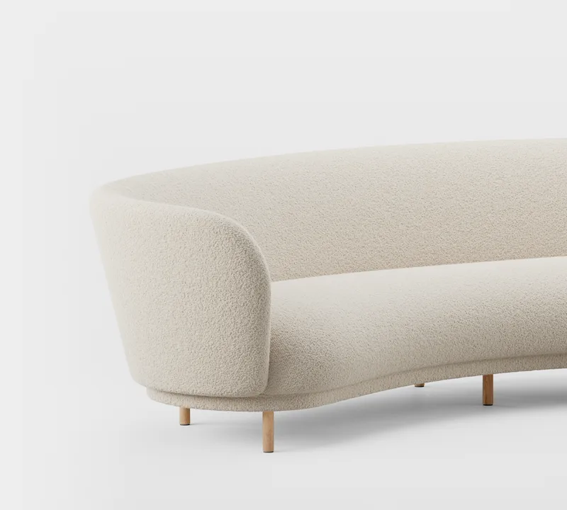 Dandy 4 Seater Sofa by Massproductions in Natural Oak/Bute – Storr Eggshell – product photo