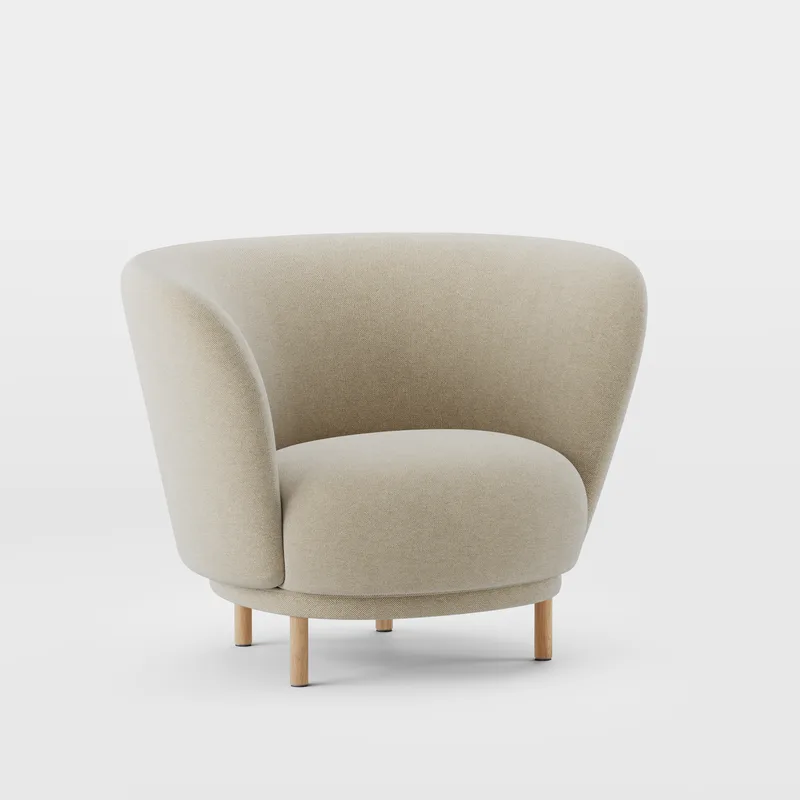 Dandy Armchair van Massproductions in Natural Oak/Kvadrat – Hallingdal 65 220 – productfoto