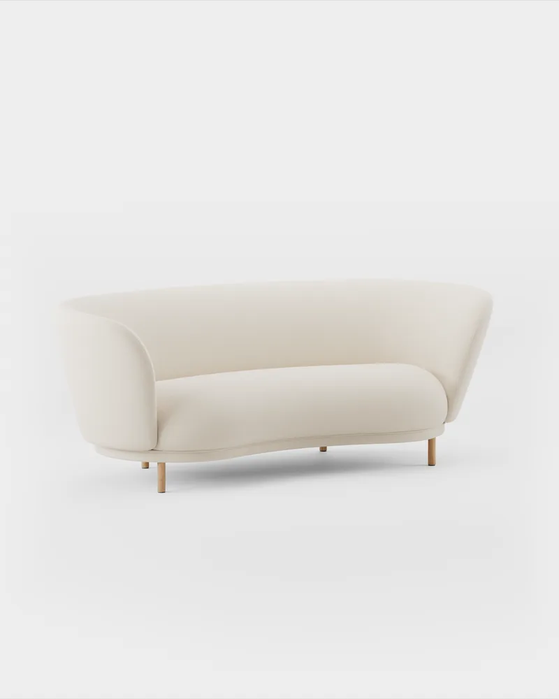 Dandy 2 Seater Sofa van Massproductions in Natural Oak/Kvadrat – Tonus 4 100 – productfoto