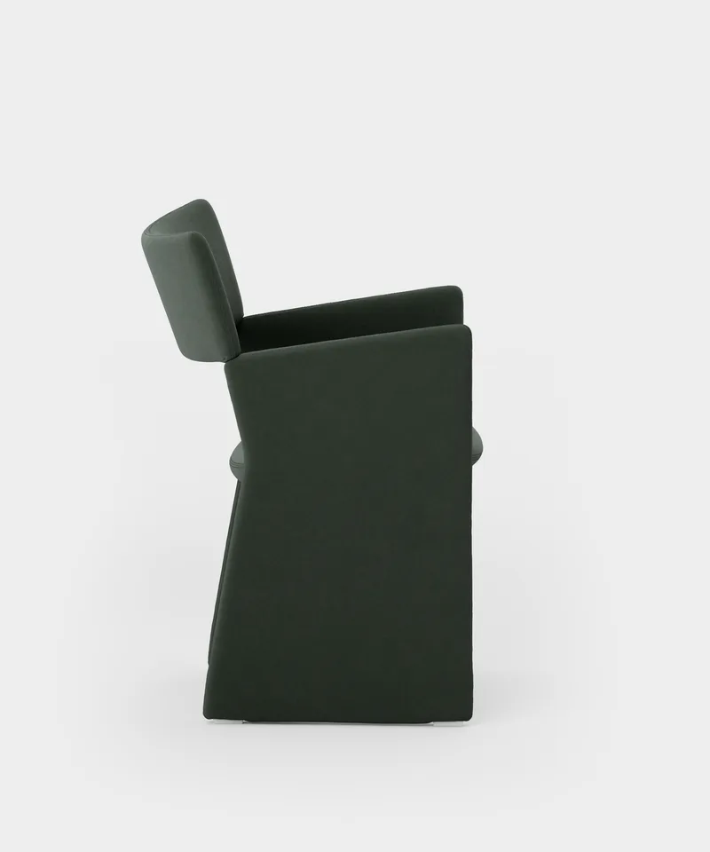 Crown Armchair by Massproductions in Kirkby Design – Smooth III 45 Pine Green – product photo