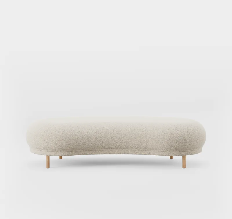Dandy Ottoman van Massproductions in Natural Oak/Bute – Storr Eggshell – productfoto