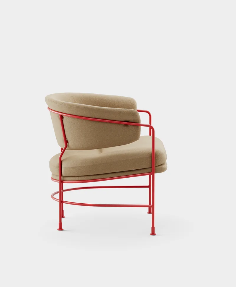 Astro Club Chair by Massproductions in Kvadrat – Vidar 4 0333, Pure Red – product photo