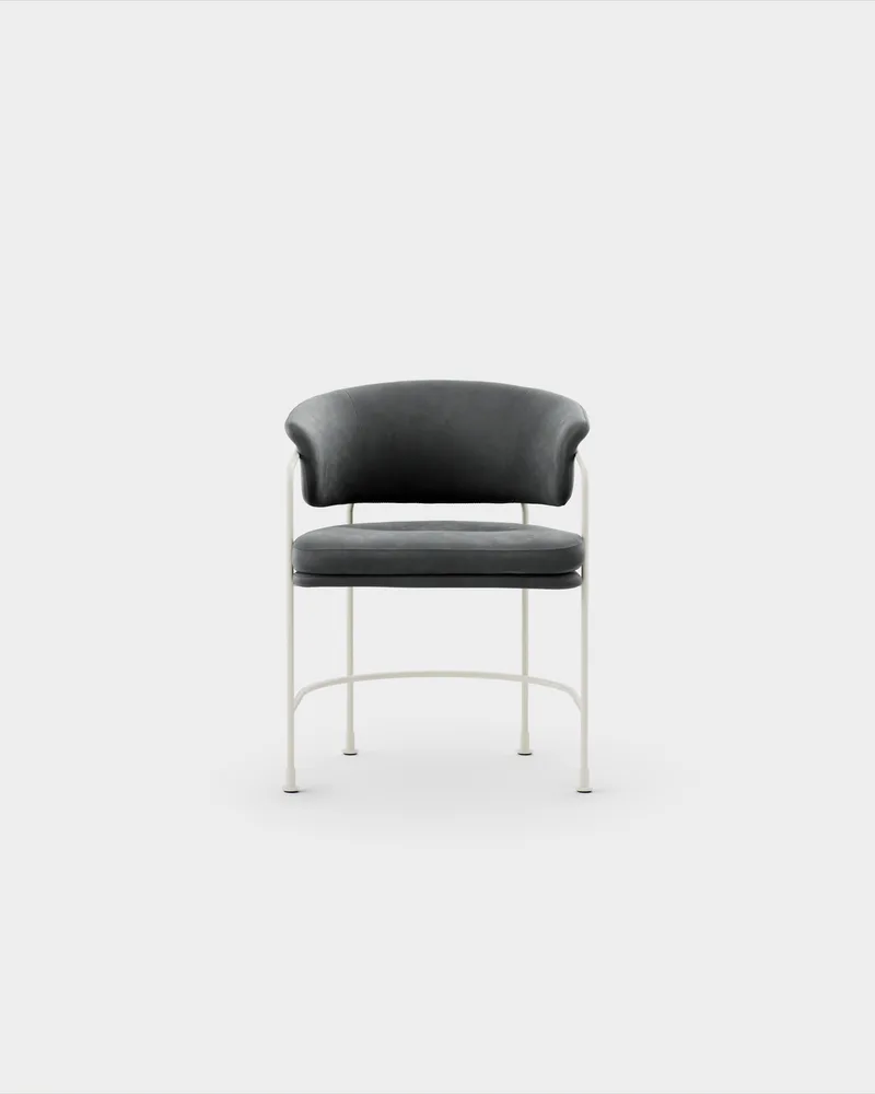 Astro Armchair by Massproductions in Sorensen – Dunes – Anthrazite 21003, Ivory – product photo