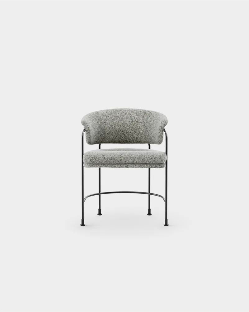 Astro Armchair by Massproductions in Kirkby Design – Spiral 23 Monochrome, Black – product photo