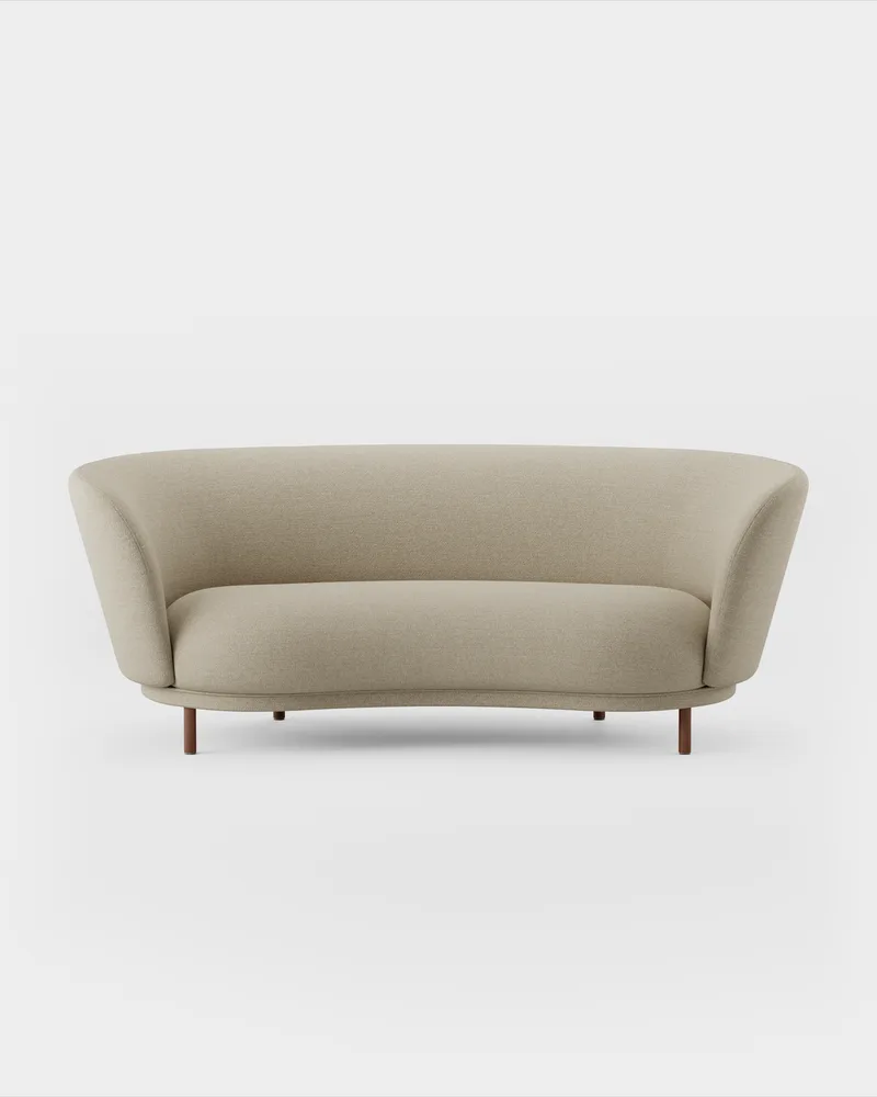 Dandy 2 Seater Sofa de Massproductions en Walnut Stained Beech/Sahco – Ecriture 240 – photo du produit