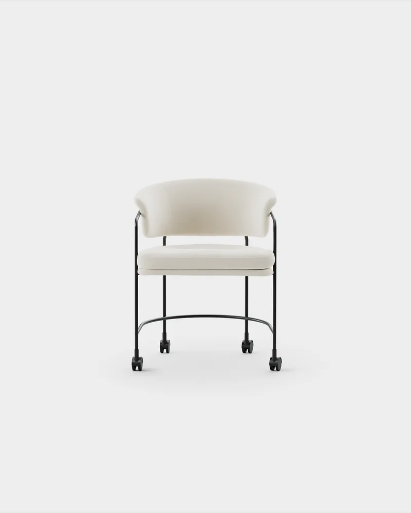 Astro Armchair w Castors by Massproductions in Kvadrat – Vidar 4 0106, Black – product photo