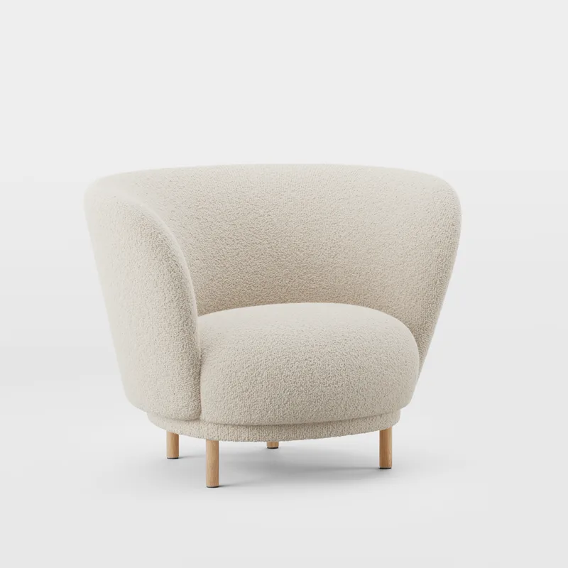 Dandy Armchair von Massproductions in Natural Oak/Bute – Storr Eggshell – Produktfoto