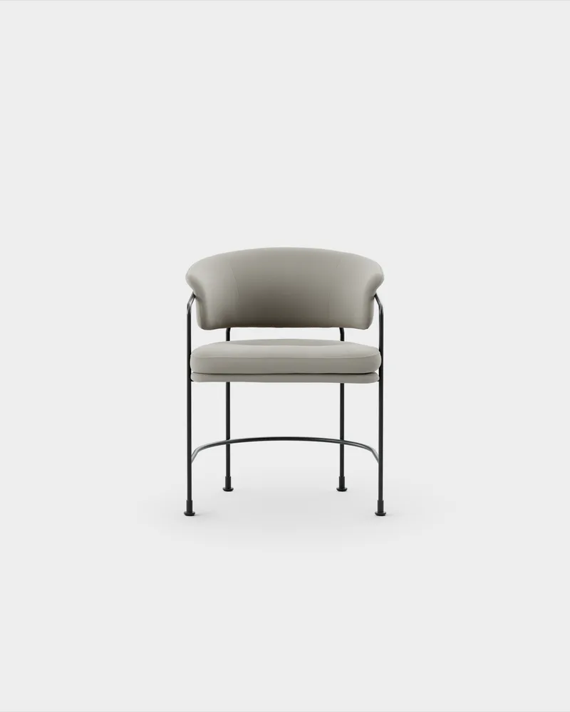 Astro Armchair van Massproductions in Kirkby Design – Smooth III 87 Gris, Black – productfoto