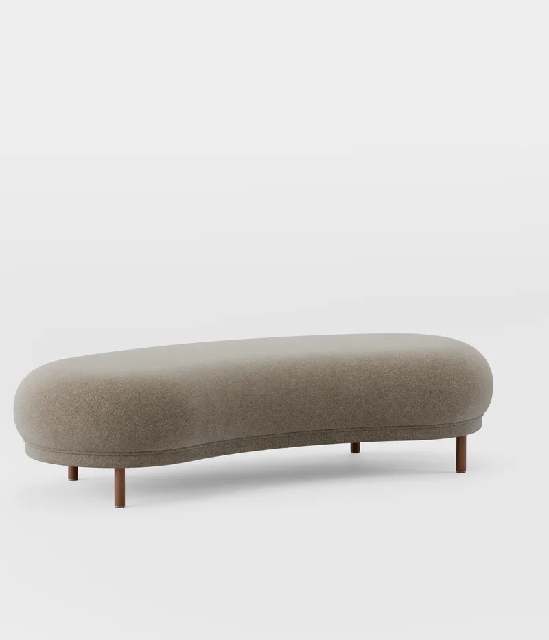 Dandy Ottoman von Massproductions in Walnut Stained Beech/Kvadrat – Hallingdal 65 270 – Produktfoto