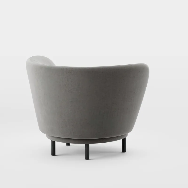 Dandy Armchair by Massproductions in Black Stained Oak/Villa Nova – Atlantis 18 Mole – product photo