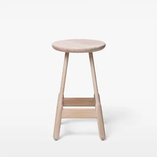 Albert Bar Stool H650 by Massproductions in Red Lacquered Beech – product photo 1 of 4