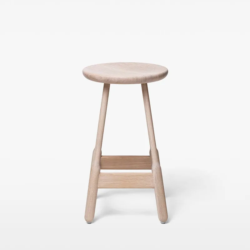 Albert Bar Stool H650 by Massproductions in Red Lacquered Beech – product photo 1 of 4