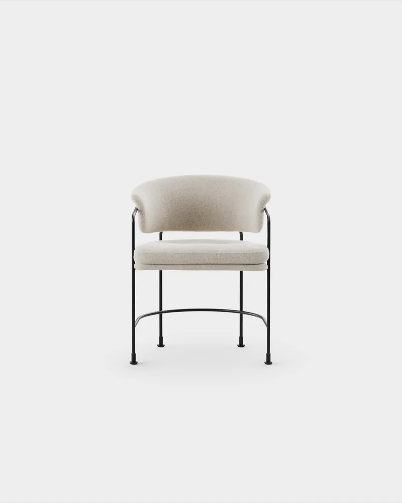 Astro Armchair by Massproductions in Kirkby Design – Spiral 21 Chalk, Black – product photo